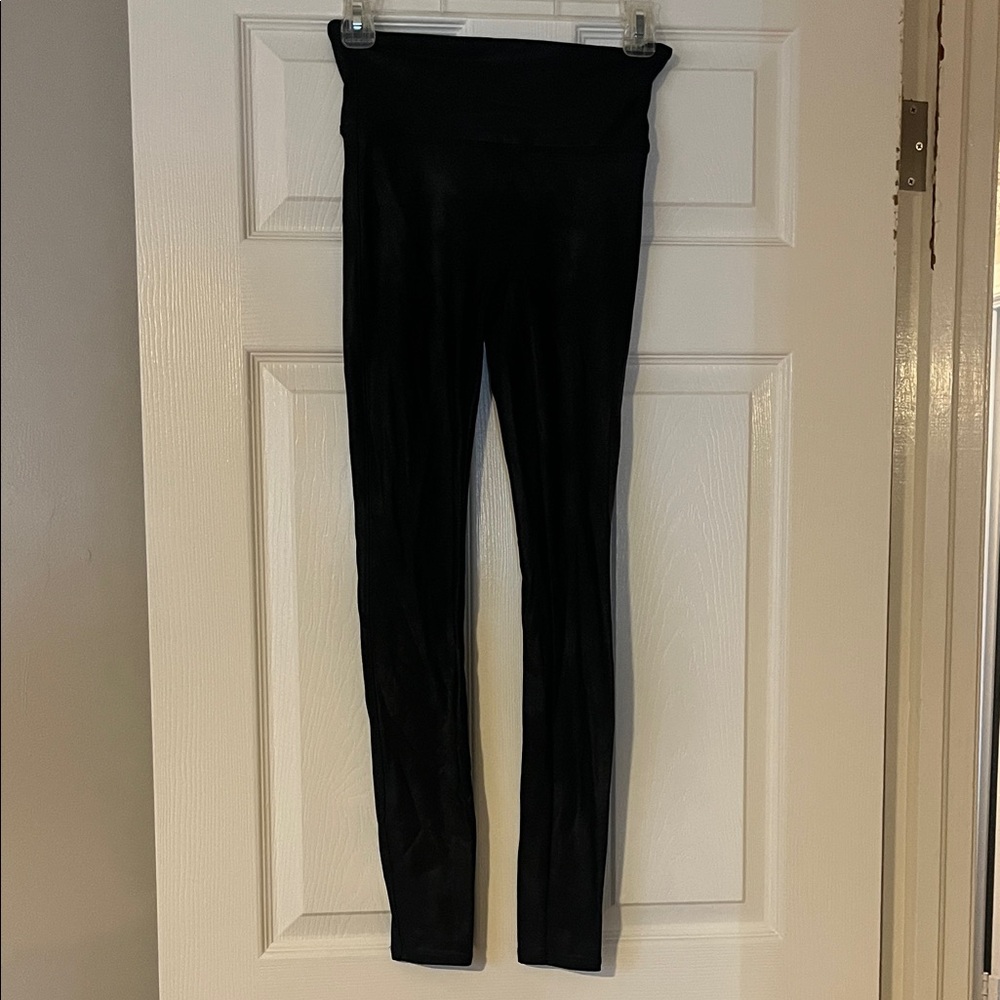 SPANX Black Leather Leggings